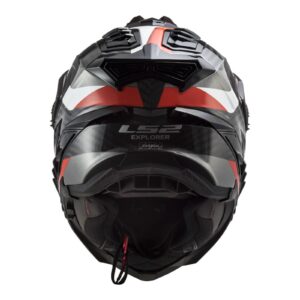 LS2 MX701 Explorer Carbon Frontier Adventure Helmet Titanium / Red - Image 16