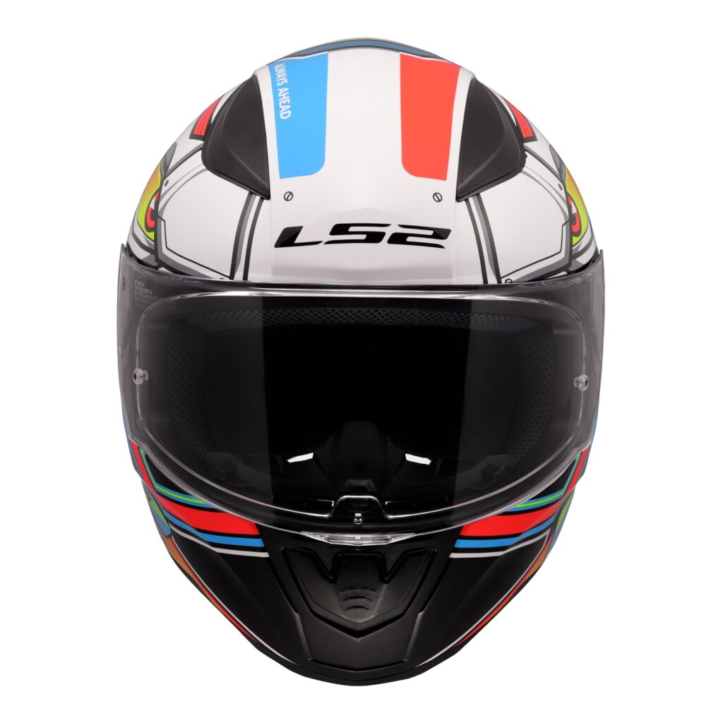 LS2 FF353 Rapid II XDron Road Helmet - White / Hi-Vis Orange / Blue