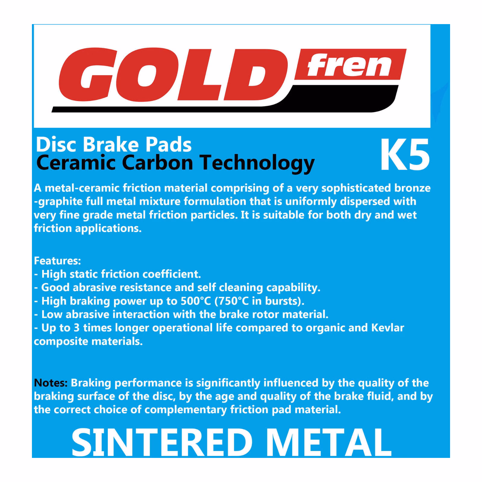 GOLDfren Brake Pads GF278 - K5 - Image 2
