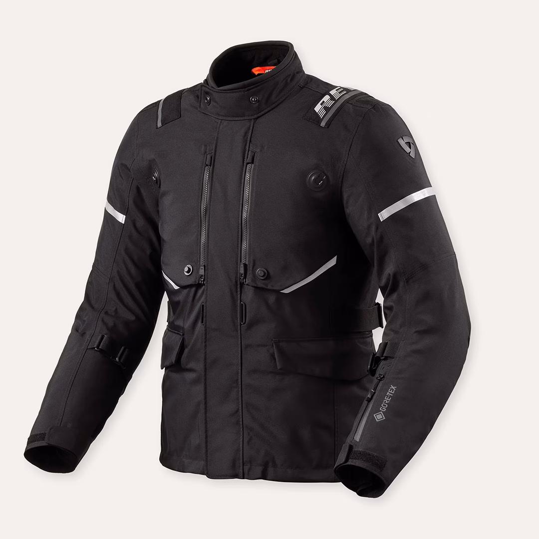 REV'IT! Vertical GTX Road Jacket Black-Silver - Image 1