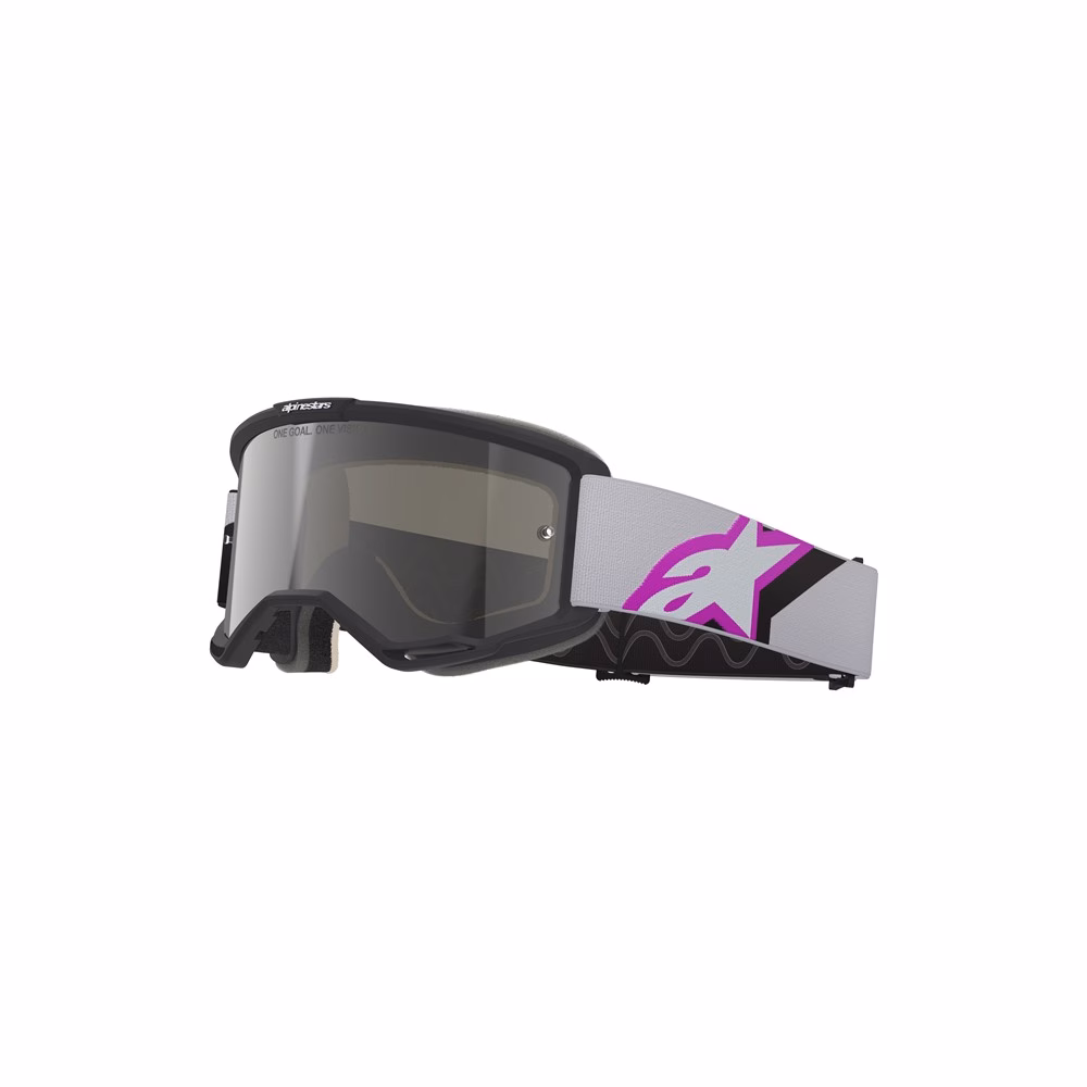 Alpinestars Vision 5 Corp Motocross Goggles Light Gray/Purple - Mirror Silver Lens