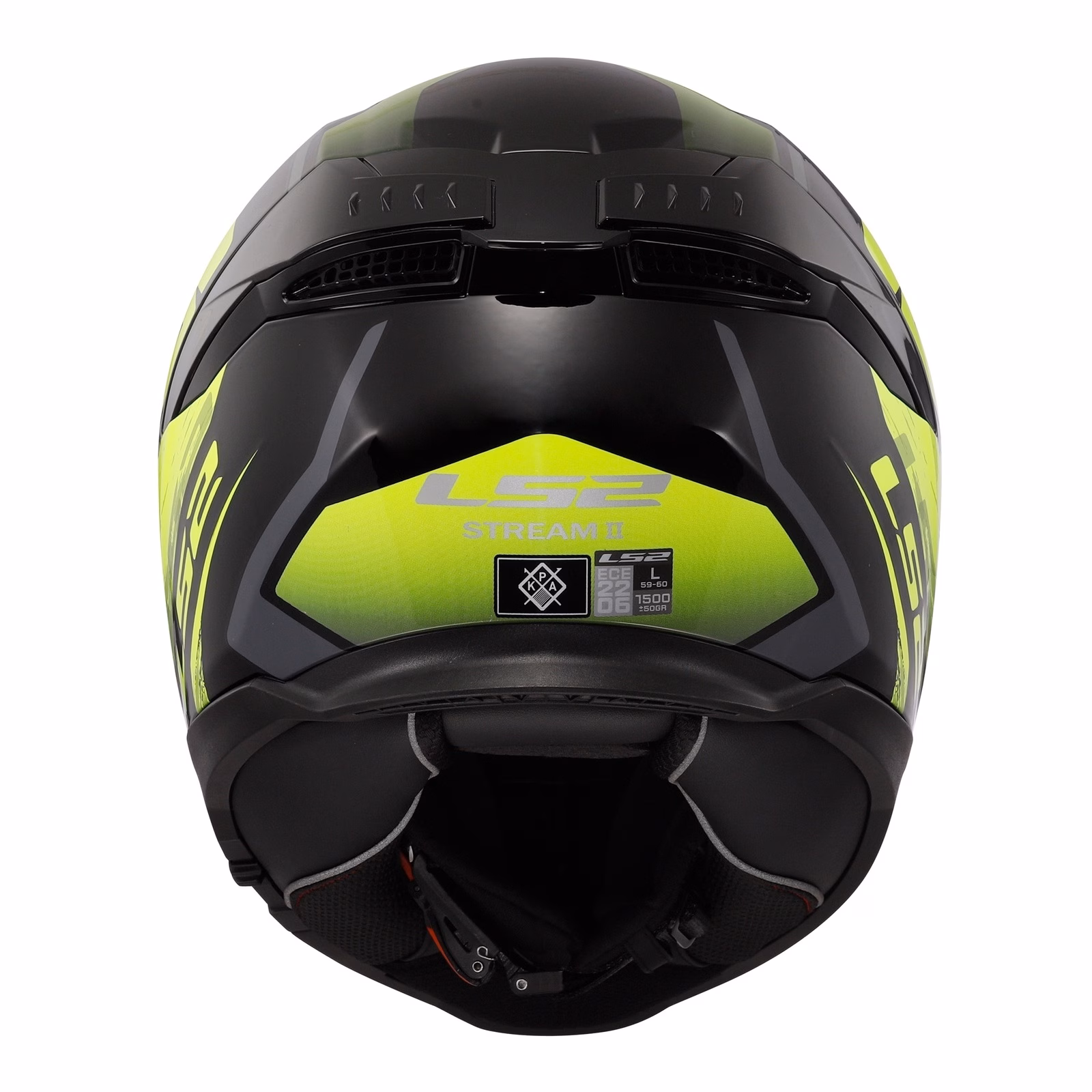 LS2 FF808 Stream II Fury Road Helmet Black / Hi-Viz Yellow - Image 4