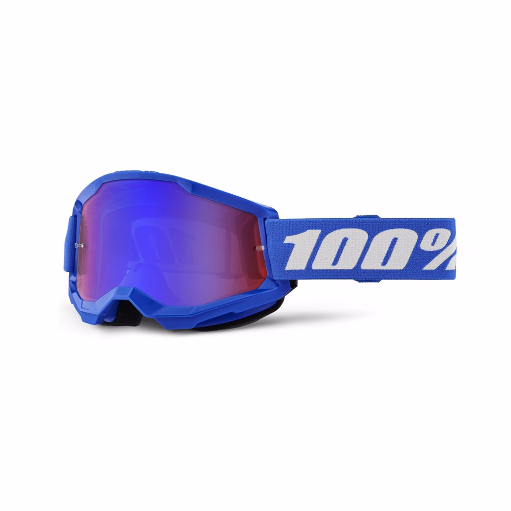 Motocross Strata 2 Motocross Goggles Blue - Red/Blue Mirror Lens