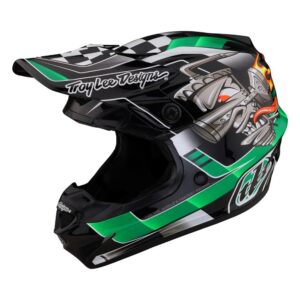 Troy Lee Designs SE4 Polyacrylite Motocross Helmet Carb Green - Image 4