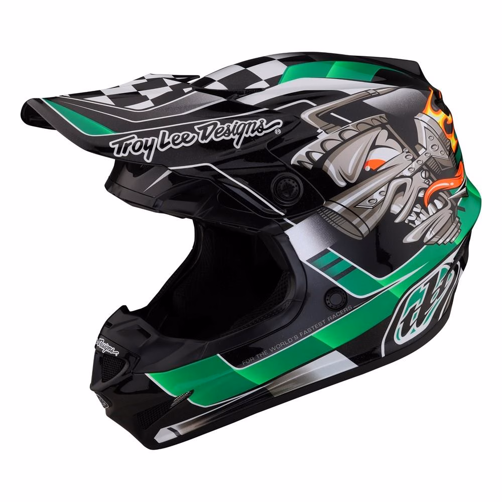 Troy Lee Designs SE4 Polyacrylite Motocross Helmet Carb Green