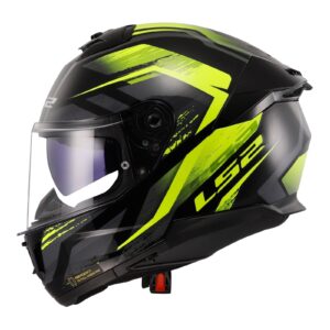 LS2 FF808 Stream II Fury Road Helmet Black / Hi-Viz Yellow - Image 2