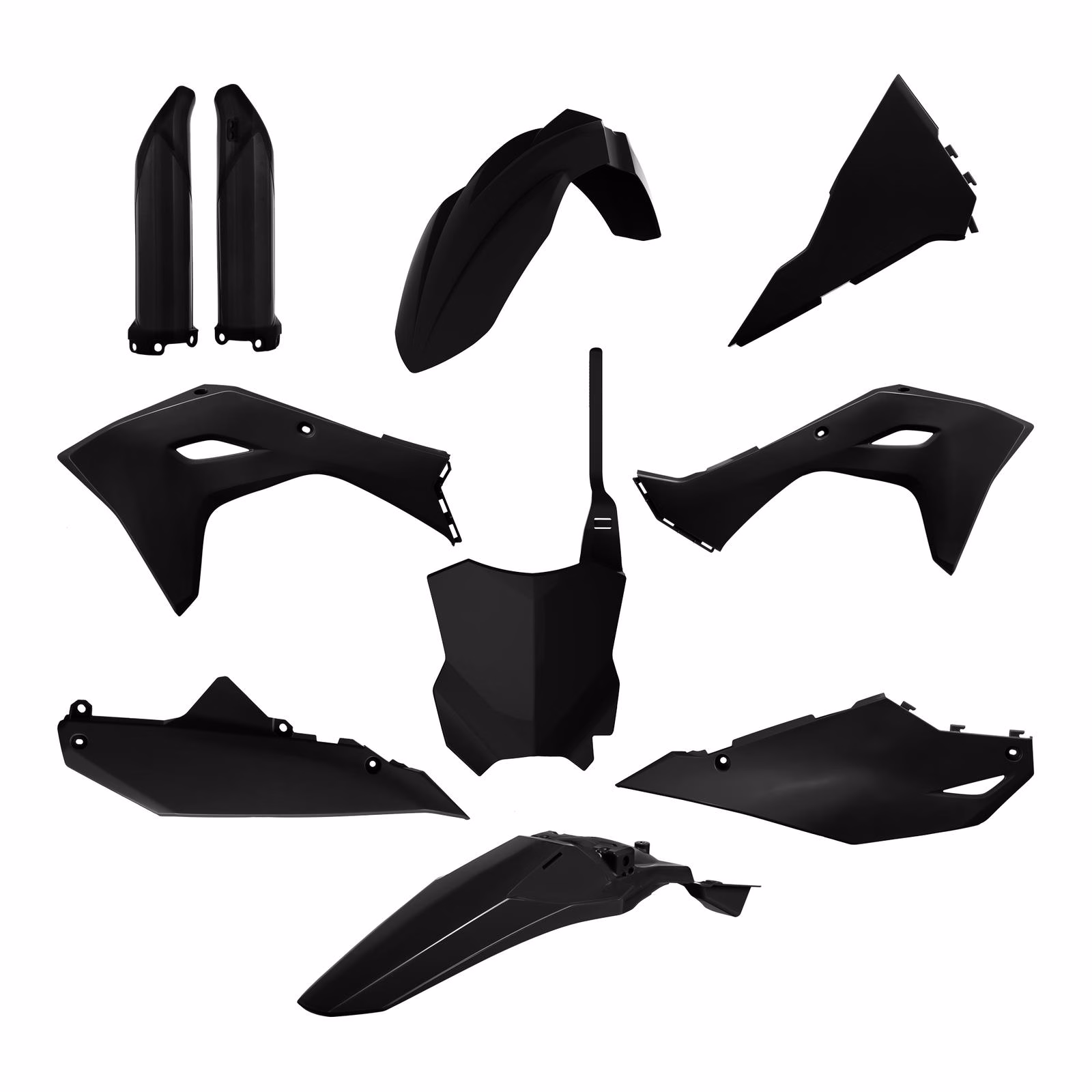 Polisport Full Plastic Kit (with Fork Guards) Kawasaki KX450F '24 - Black - Image 1