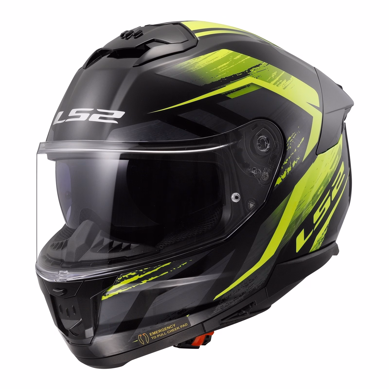 LS2 FF808 Stream II Fury Road Helmet Black / Hi-Viz Yellow - Image 1