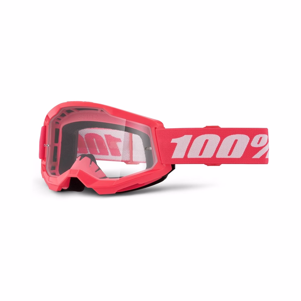 100% Strata 2 Motocross Goggles Pink - Clear Lens
