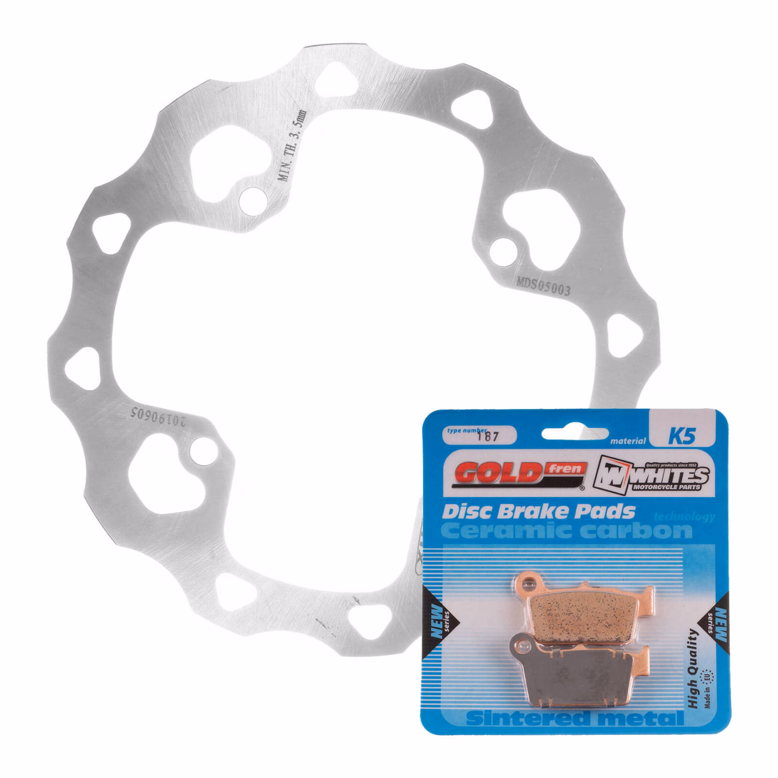 Brake Disc & Pad Rear Kit - Suzuki RMZ450 '05-'17 - Wave - Image 1