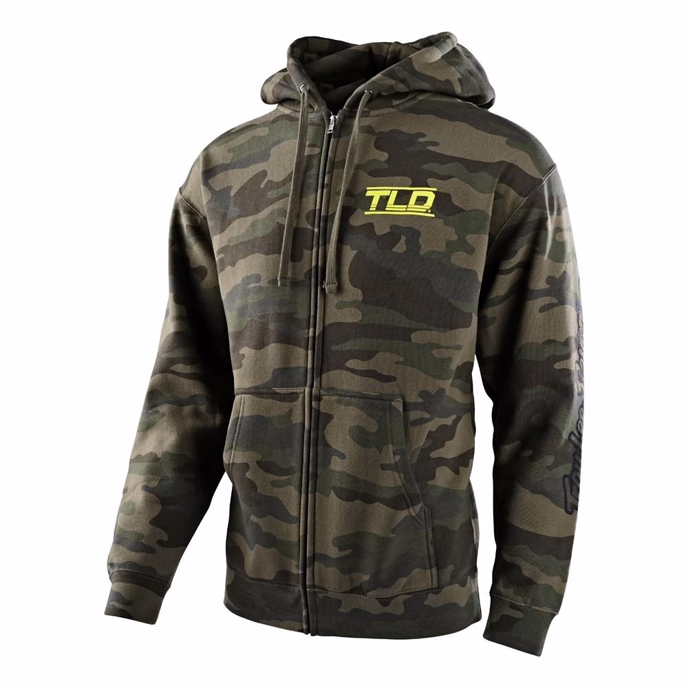 Troy Lee Designs Speed Logo Zip-Up Hoodie Camo Green