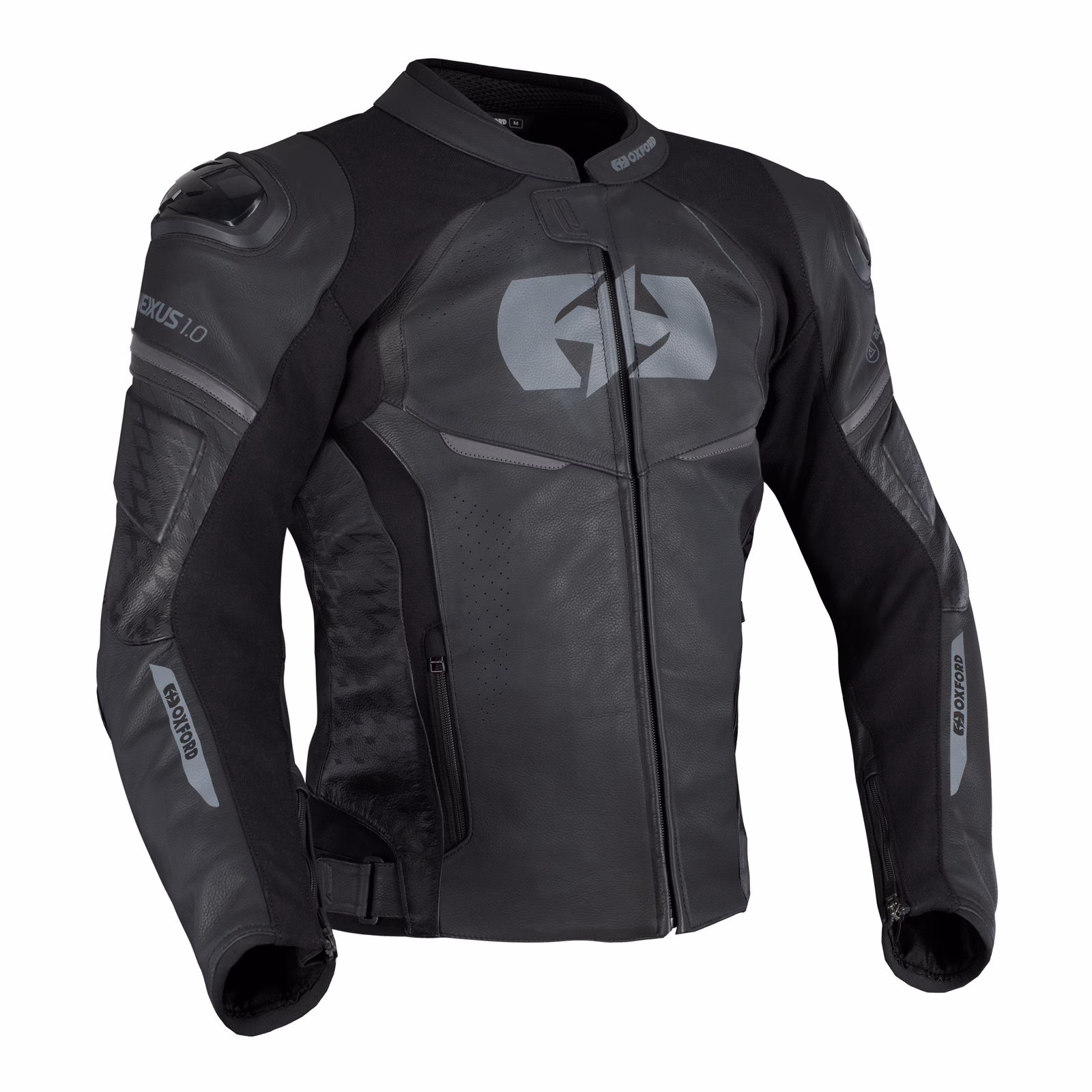 Oxford Nexus 1.0 Leather Road Jacket Stealth Black - Image 1