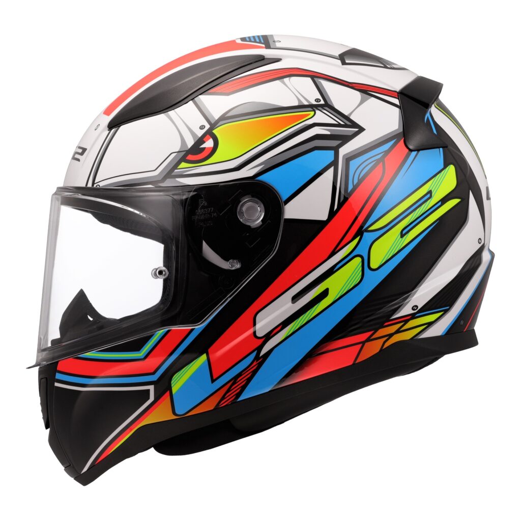 LS2 FF353 Rapid II XDron Road Helmet - White / Hi-Vis Orange / Blue