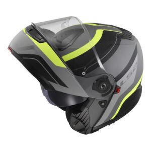 LS2 FF908 Strobe II Monza Flip Front Helmet Matte Black / Hi-Vis Yellow - Image 7