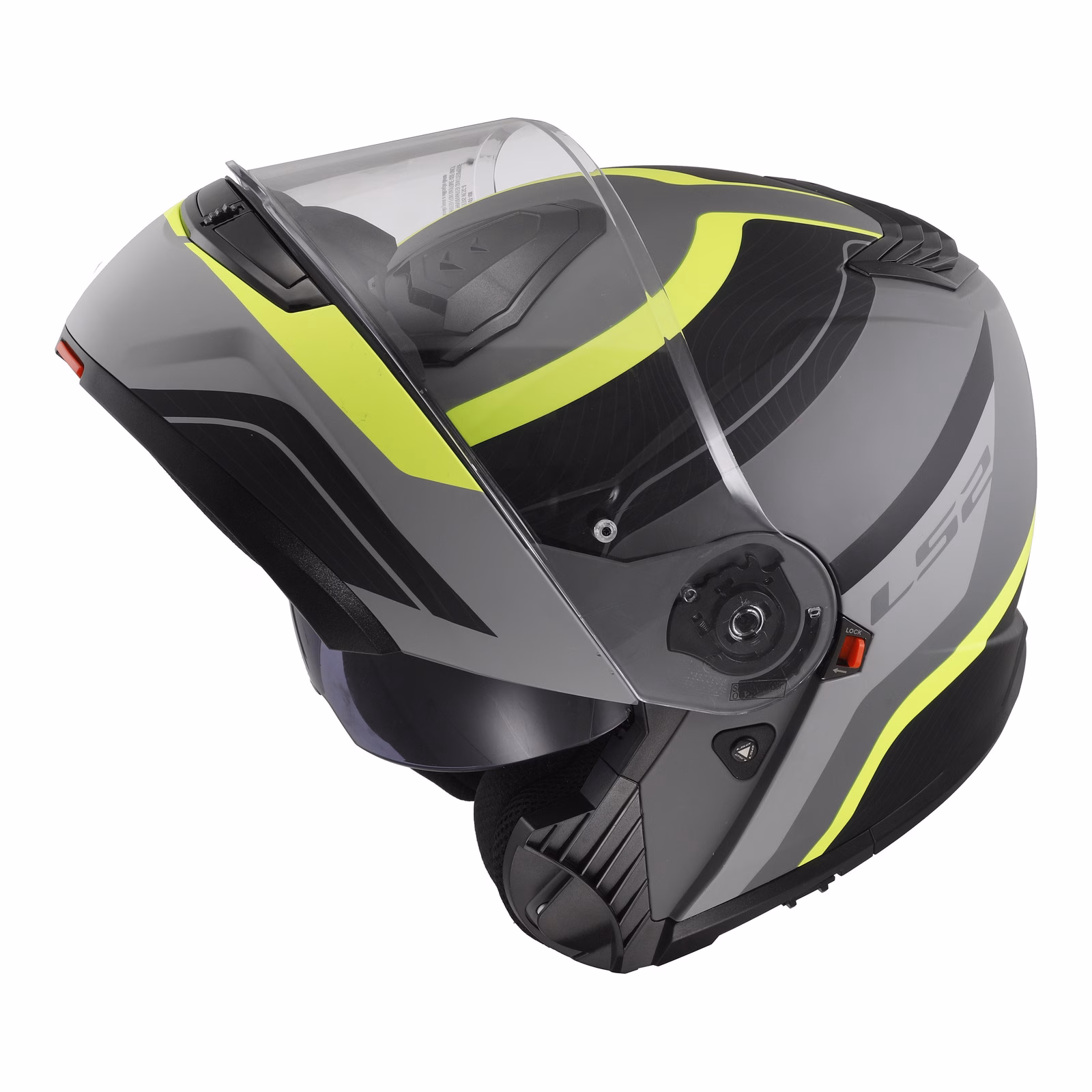 LS2 FF908 Strobe II Monza Flip Front Helmet Matte Black / Hi-Vis Yellow - Image 7