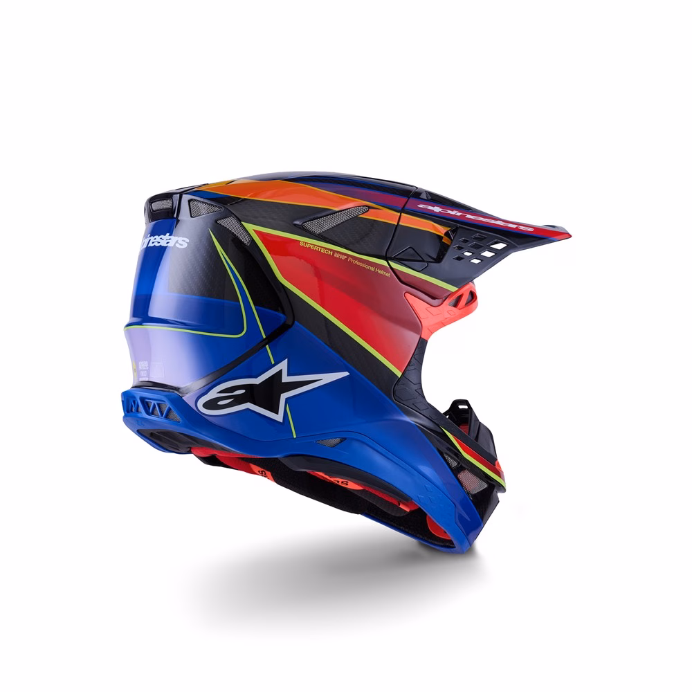 Alpinestars Supertech S-M10 Motocross Helmet Era Blue/Red/Yellow Fluoro Gloss