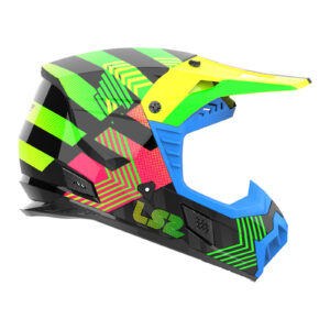 LS2 MX706J COZ Motocross Helmet Youth Chromatic Black / Hi-Vis Pink - Image 2
