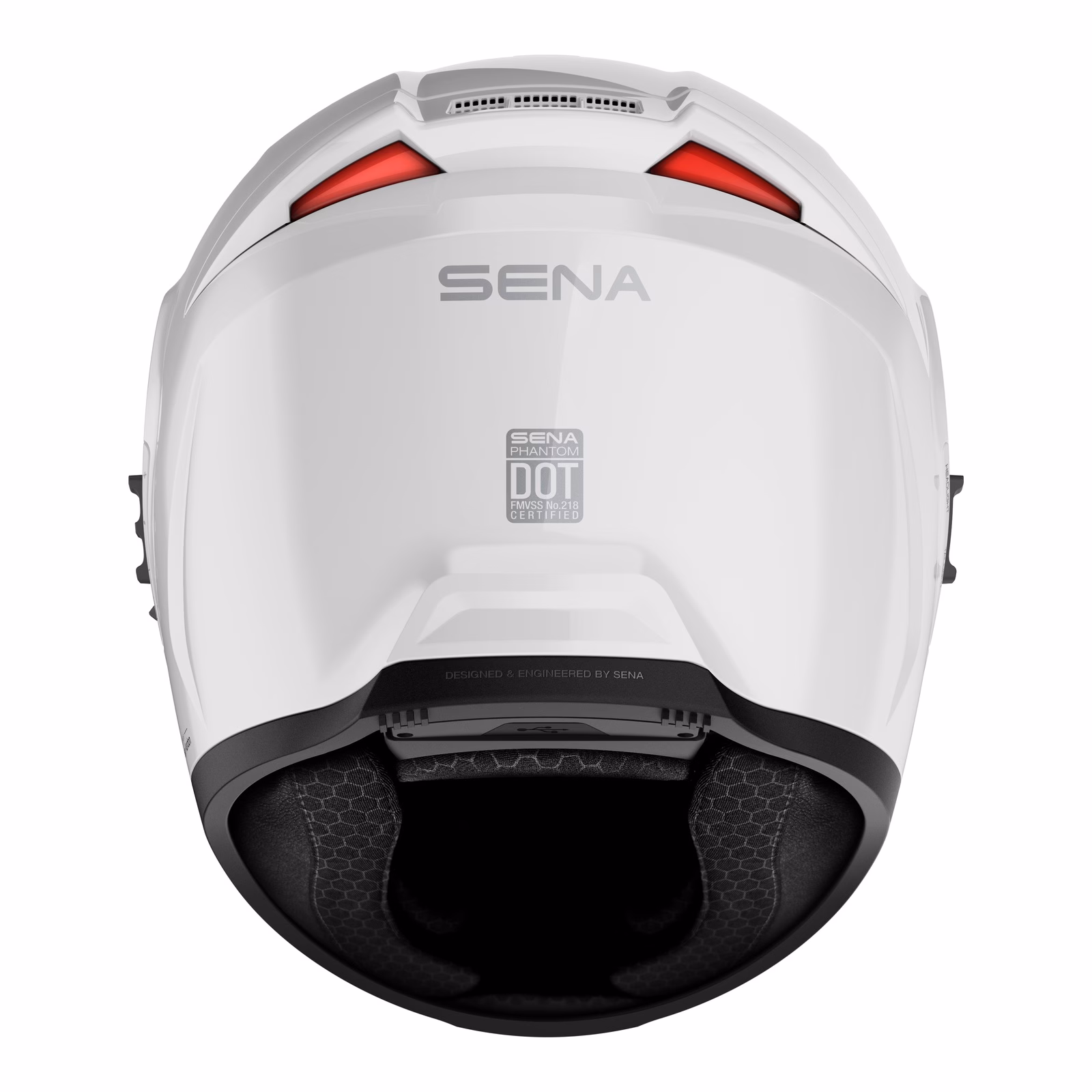 Sena Phantom Smart Road Helmet with Mesh Comms Gloss White - Image 5