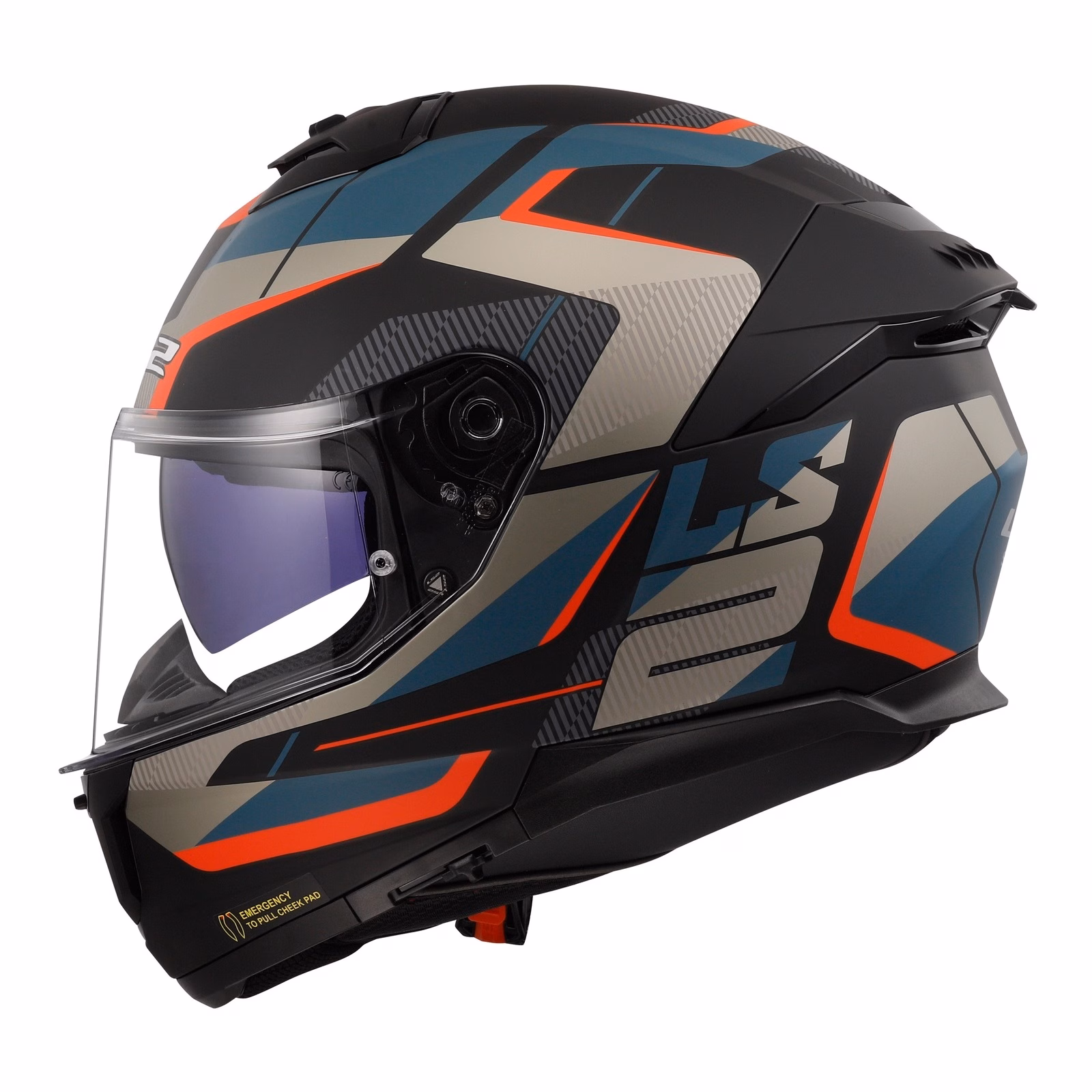 LS2 FF808 Stream II Road Helmet Matte Black / Blue - Image 7