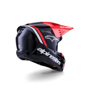 Alpinestars S-M3 Radium Motocross Helmet Black/Red Fluoro/White Gloss - Image 2