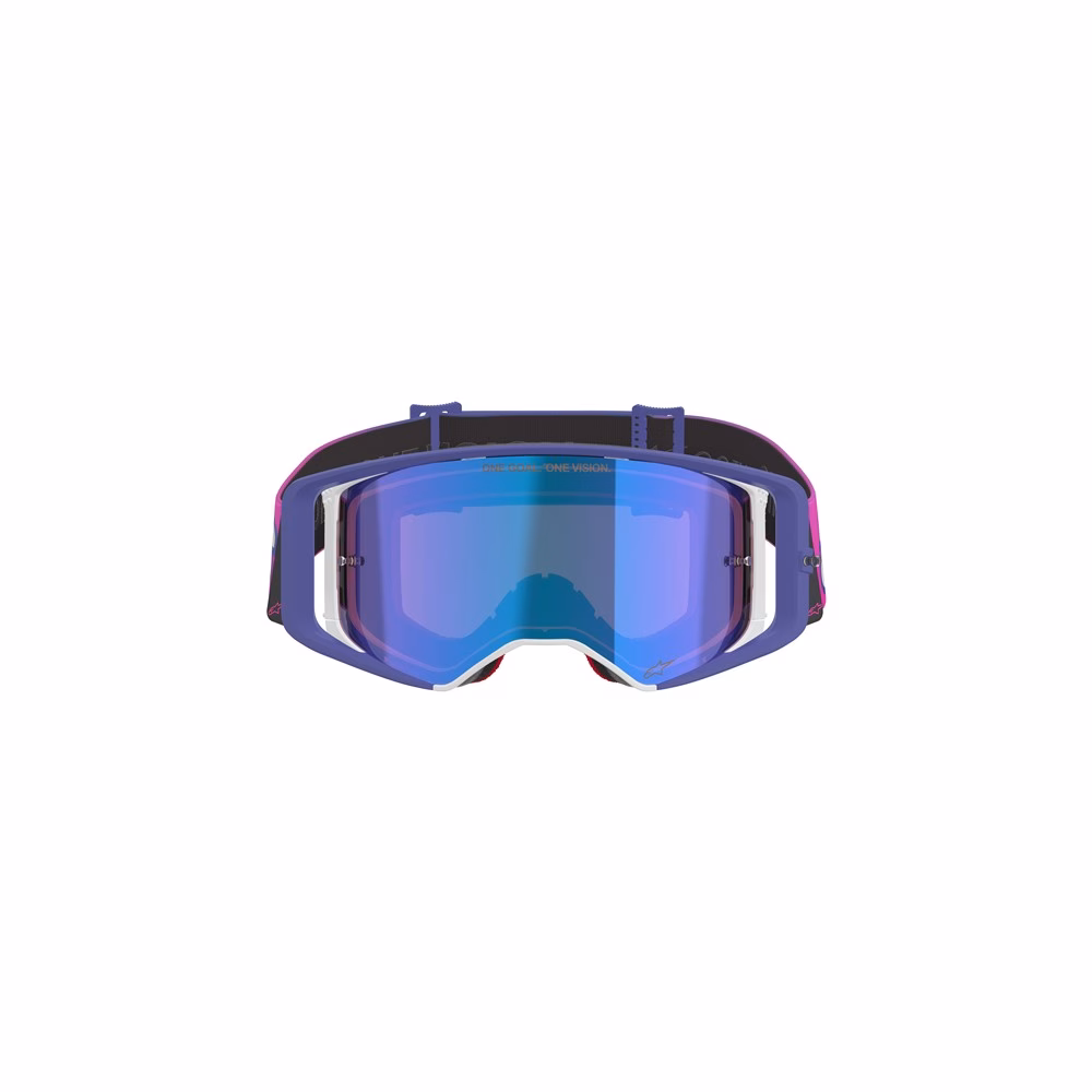 Alpinestars Supertech Vision Vista Motocross Goggle Purple/Fluoro Pink - Mirror Blue Lens