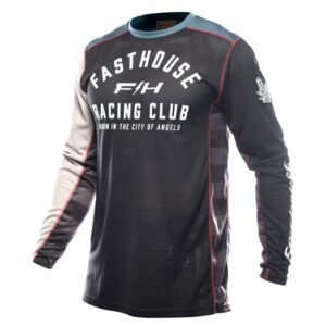 Fasthouse Grindhouse Air-Cooled Club Motocross Jersey Black/Teal - Image 1