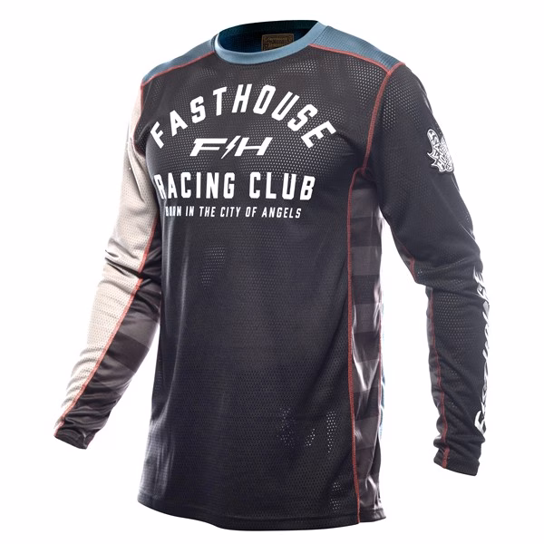 Fasthouse Grindhouse Air-Cooled Club Motocross Jersey Black/Teal