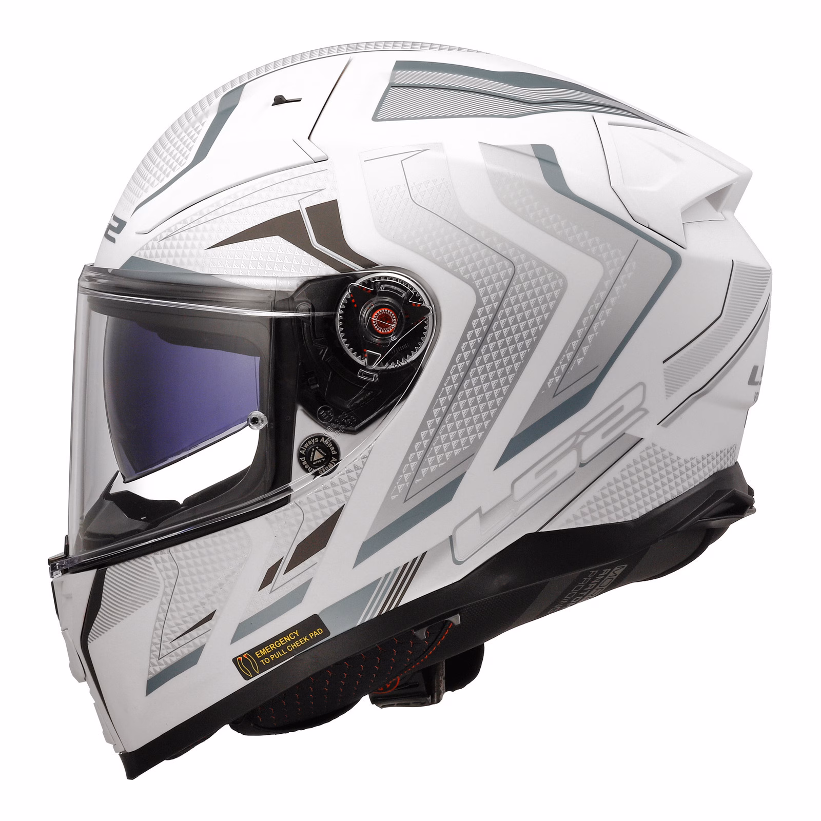 LS2 FF811 Vector II Alizer Road Helmet Matte White / Silver - Image 2