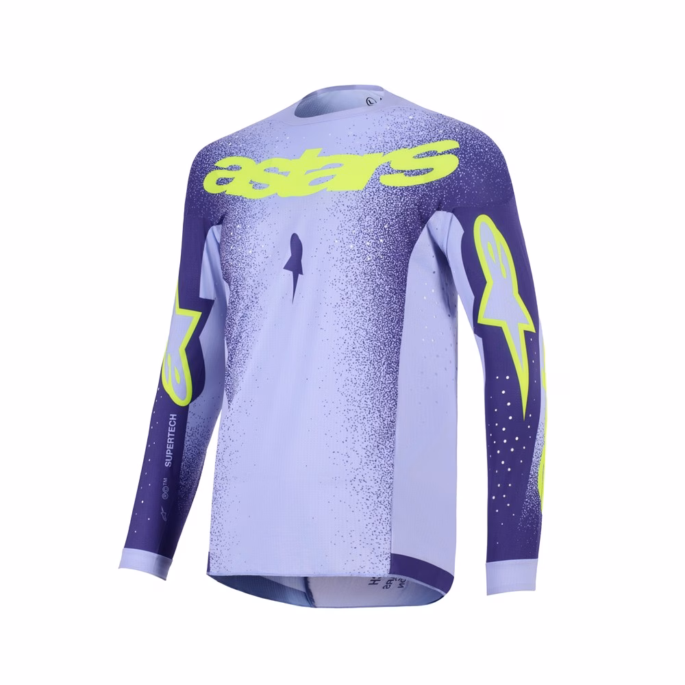 Alpinestars Supertech Scenz Motocross Jersey Purple/Yellow Fluoro