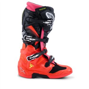 Alpinestars Tech-7 Motocross Boots Black/Red Fluoro/Pink Fluoro - Image 2