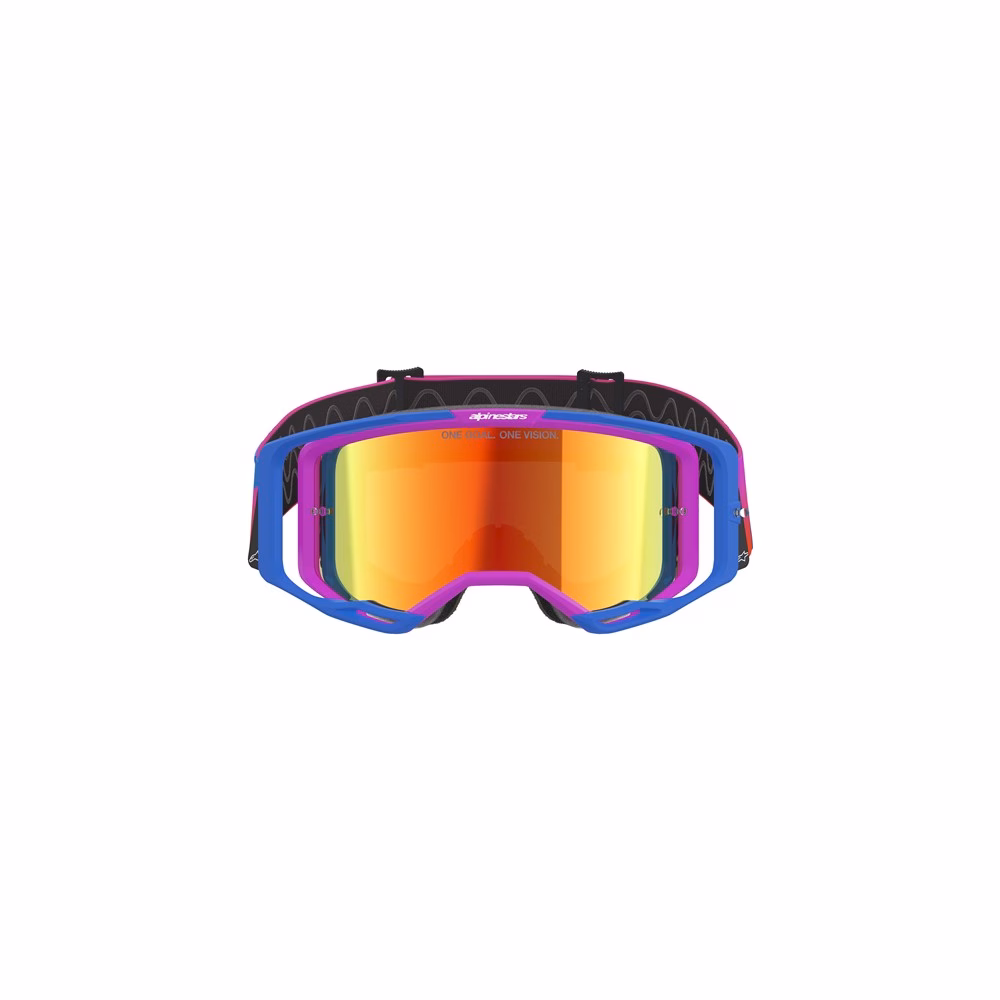 Alpinestars Vision 8 Corp Motocross Goggle UCLA Blue/Purple/Orange - Mirror Red Lens