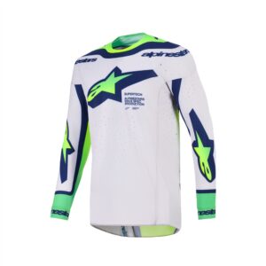 Alpinestars Supertech Vista Motocross Jersey Light Gray/Yellow Fluoro/Blue - Image 1
