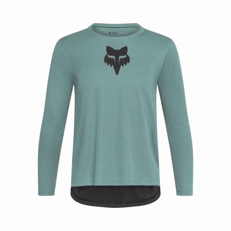 Fox Youth Ranger Fox Head Long Sleeve Jersey Pine Green