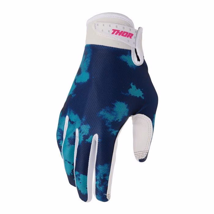 Thor MX Launchmode Motocross Gloves Bleach White/Aqua