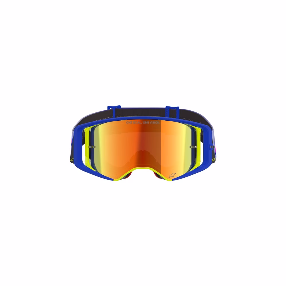 Alpinestars Supertech Vision Vista Motocross Goggles Blue/Yellow/Purple - Mirror Red Lens