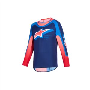 Alpinestars Supertech Vista Motocross Jersey Youth Dark Navy/Hot Coral/Cobalt - Image 1