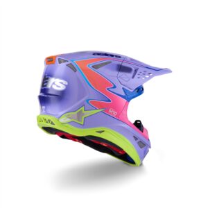 Alpinestars Supertech S-M10 Jett Lawrence Motocross Helmet Purple/Pink Fluoro/Yellow Fluoro Gloss - Image 2