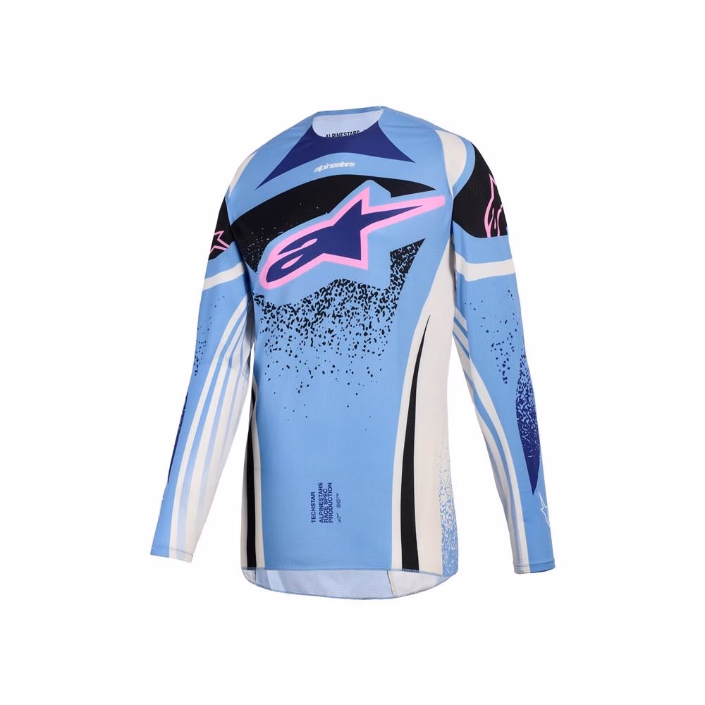 Alpinestars Stella Techstar Nomur Motocross Jersey Light Blue/Off White/Black