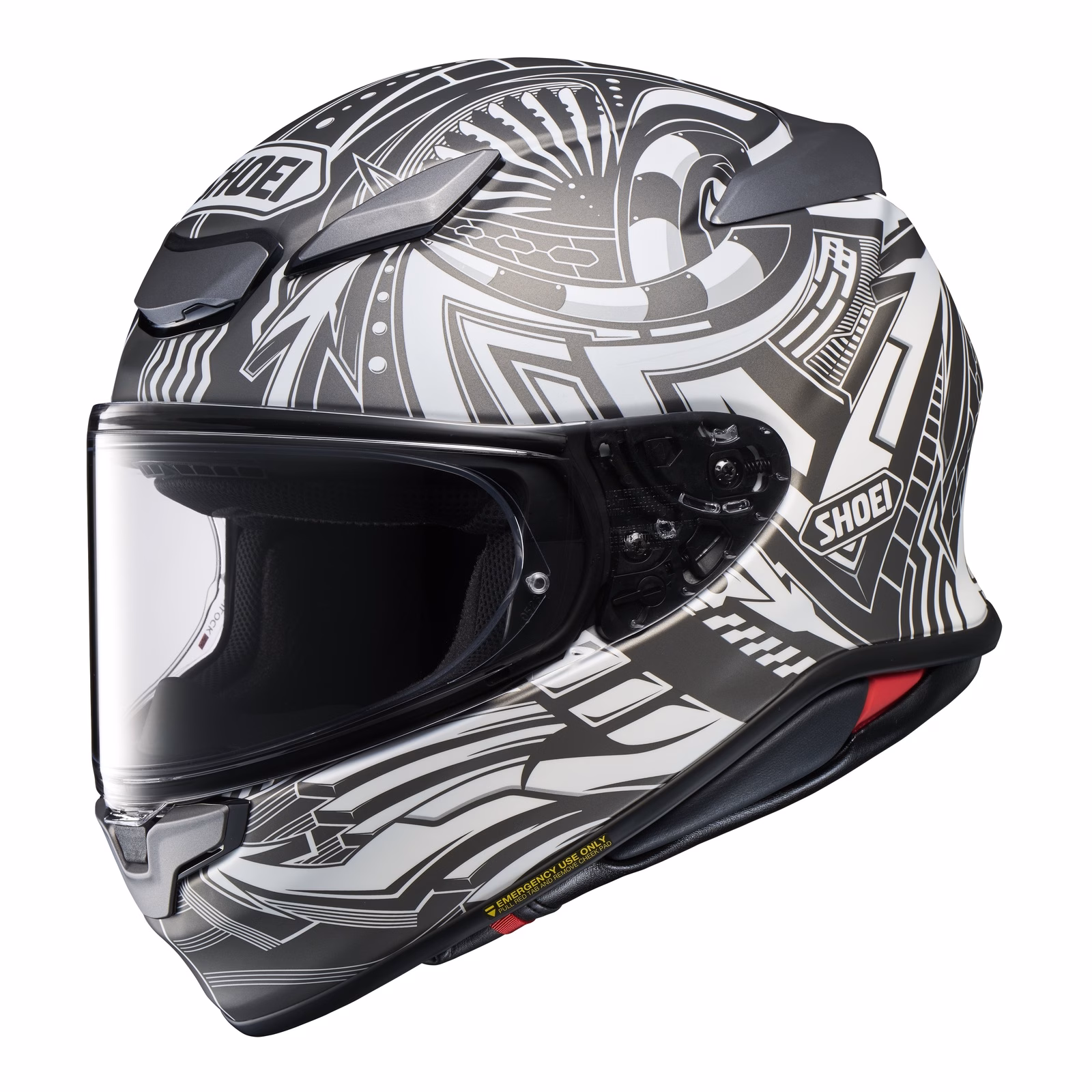 Shoei NXR2 Beaut TC-6 Road Helmet Black / White / Silver - Image 1