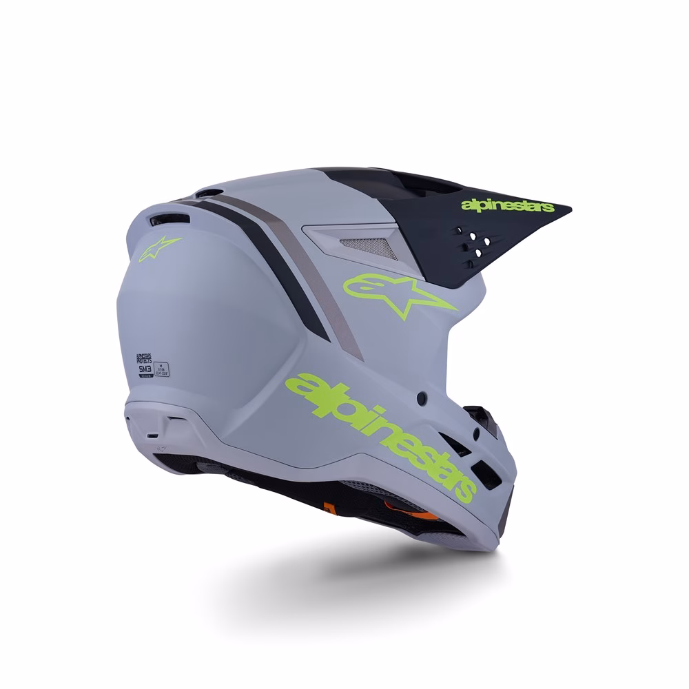 Alpinestars S-M3 Radium Motocross Helmet Gray/Black/Yellow Fluoro Matte