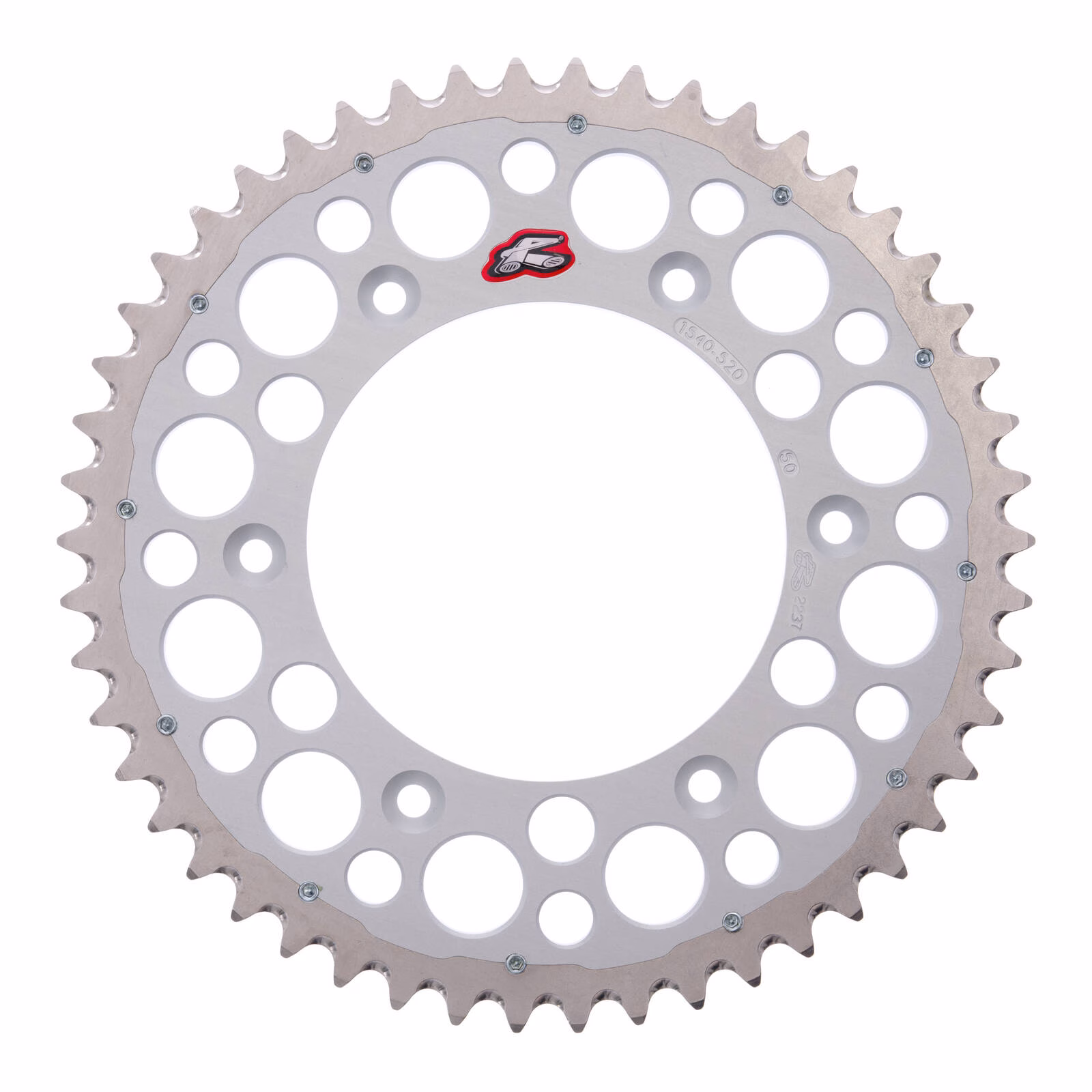 Renthal Sprocket Twinring Silver 50T Bi-metal Grooved - Image 1