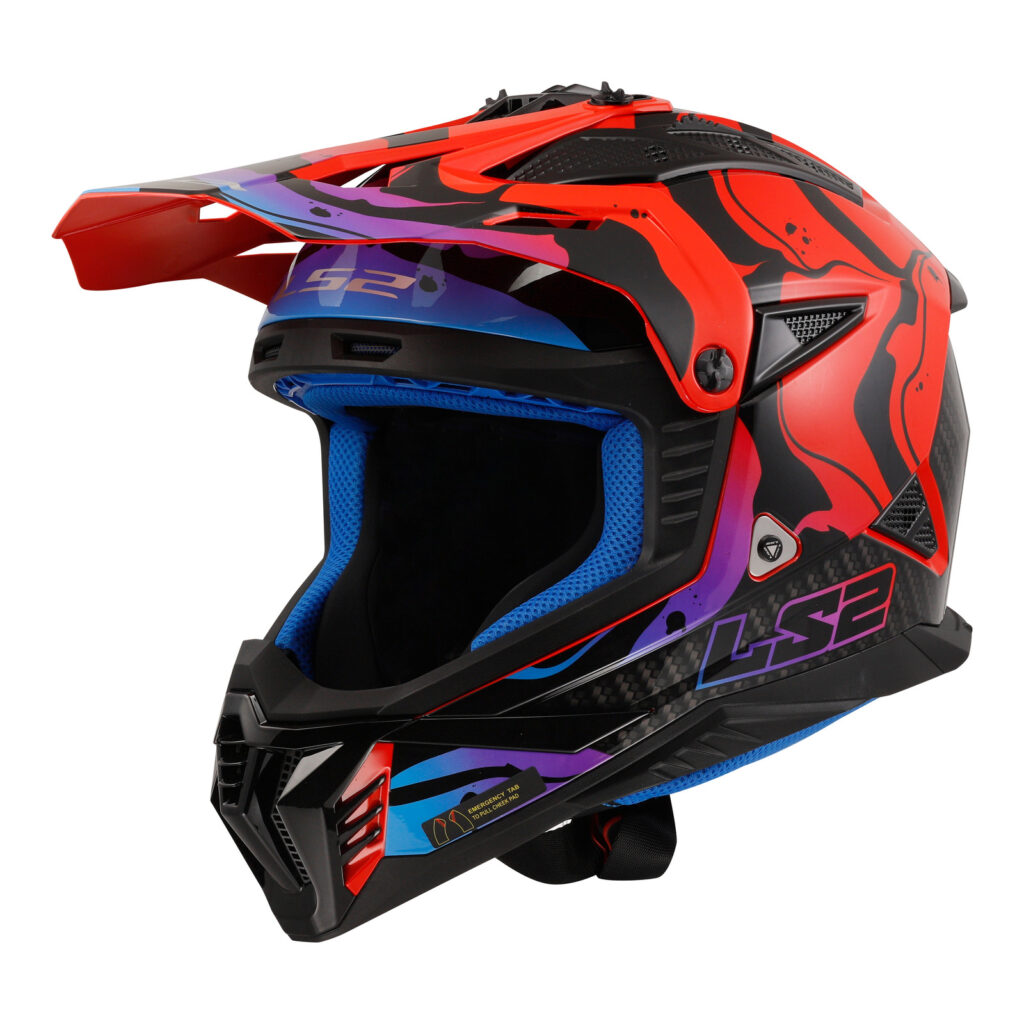 LS2 MX708 Fast II Wash Motocross Helmet Red / Black / Blue