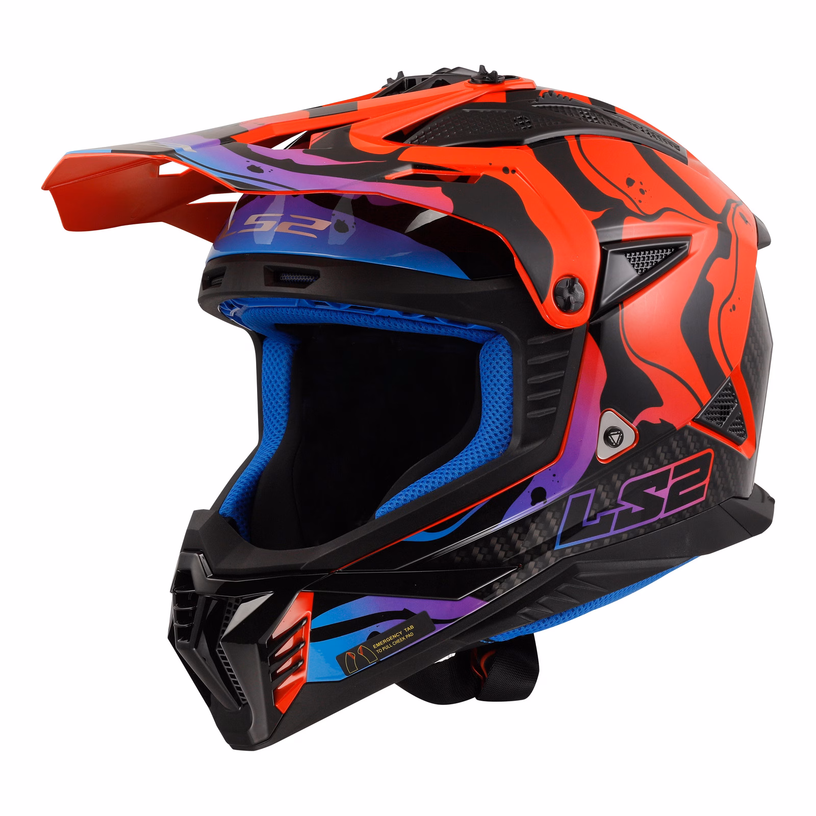 LS2 MX708 Fast II Wash Motocross Helmet Red / Black / Blue - Image 1