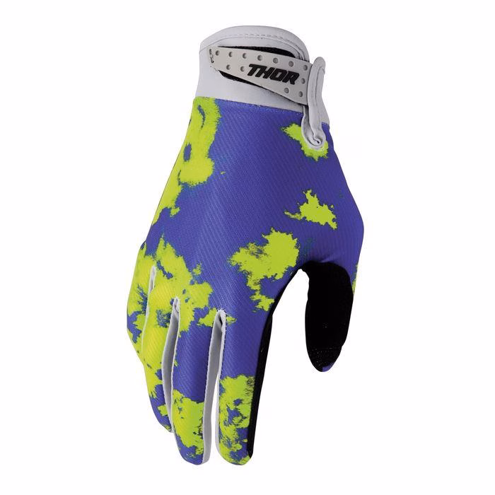 Thor MX Launchmode Bleach Motocross Gloves Youth Grey/Acid