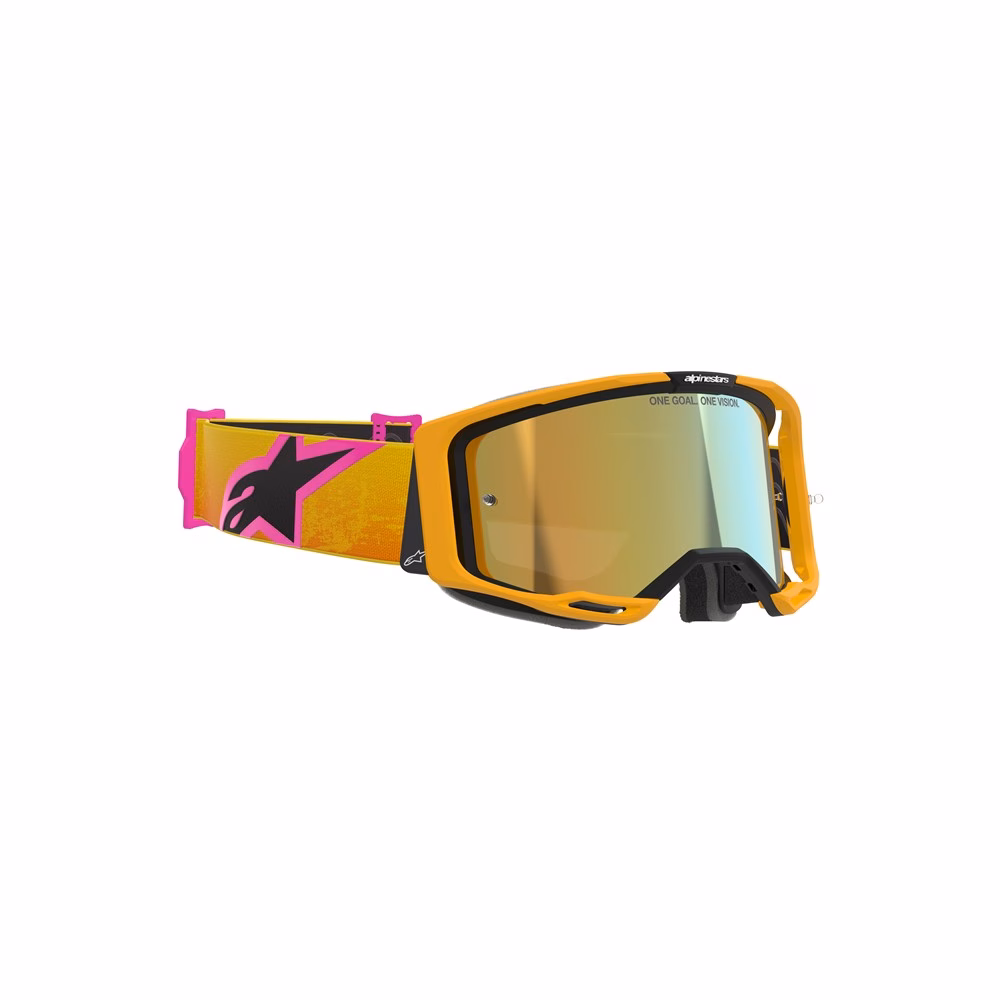 Alpinestars Vision 8 Corp Motocross Goggle Orange/Yellow/Pink - Mirror Gold Lens