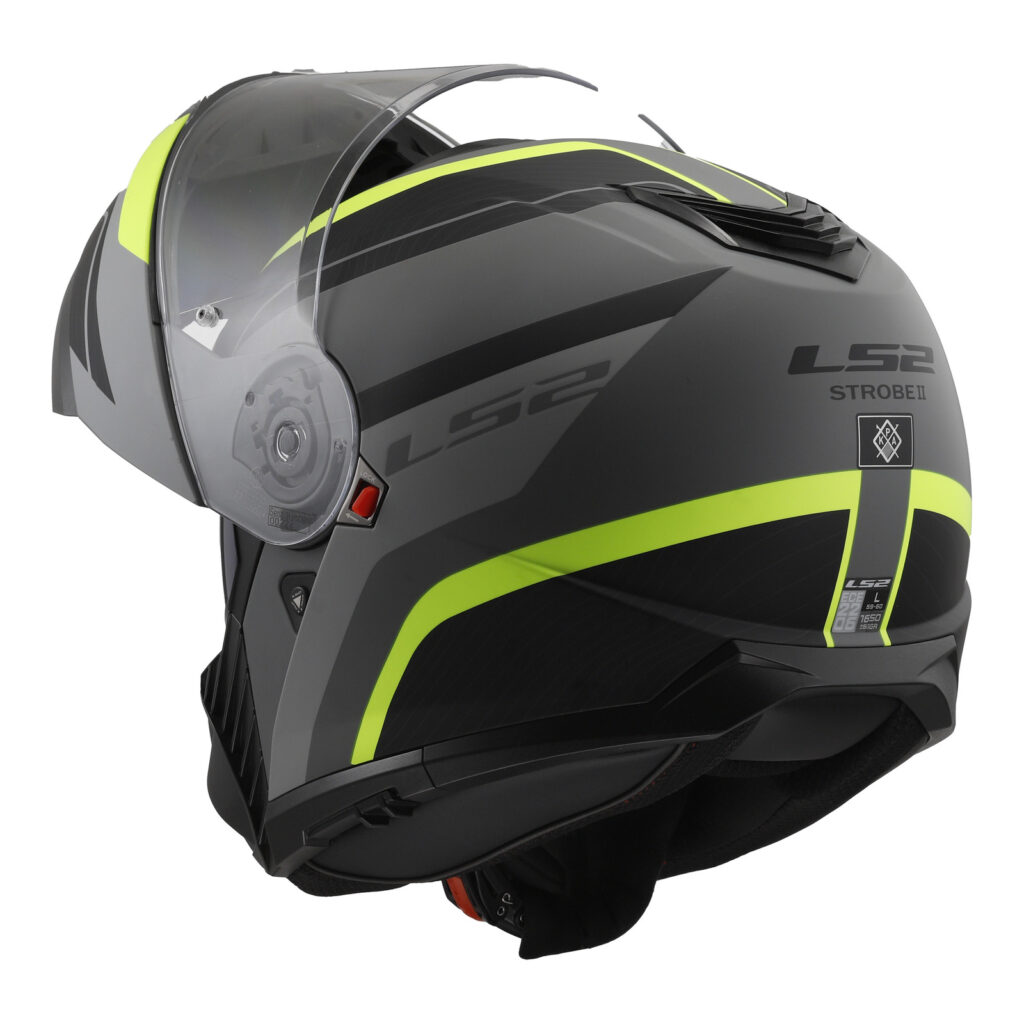 LS2 FF908 Strobe II Monza Flip Front Helmet Matte Black / Hi-Vis Yellow