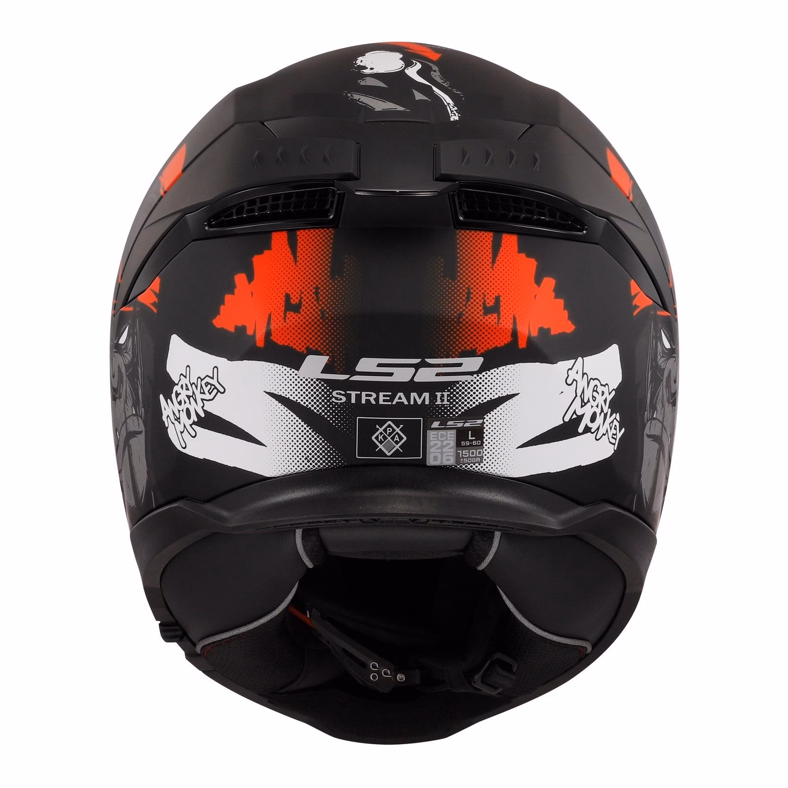 LS2 FF808 Stream II Angry Monkey Road Helmet Matte Black / Red - Image 14