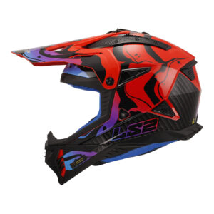 LS2 MX708 Fast II Wash Motocross Helmet Red / Black / Blue - Image 2