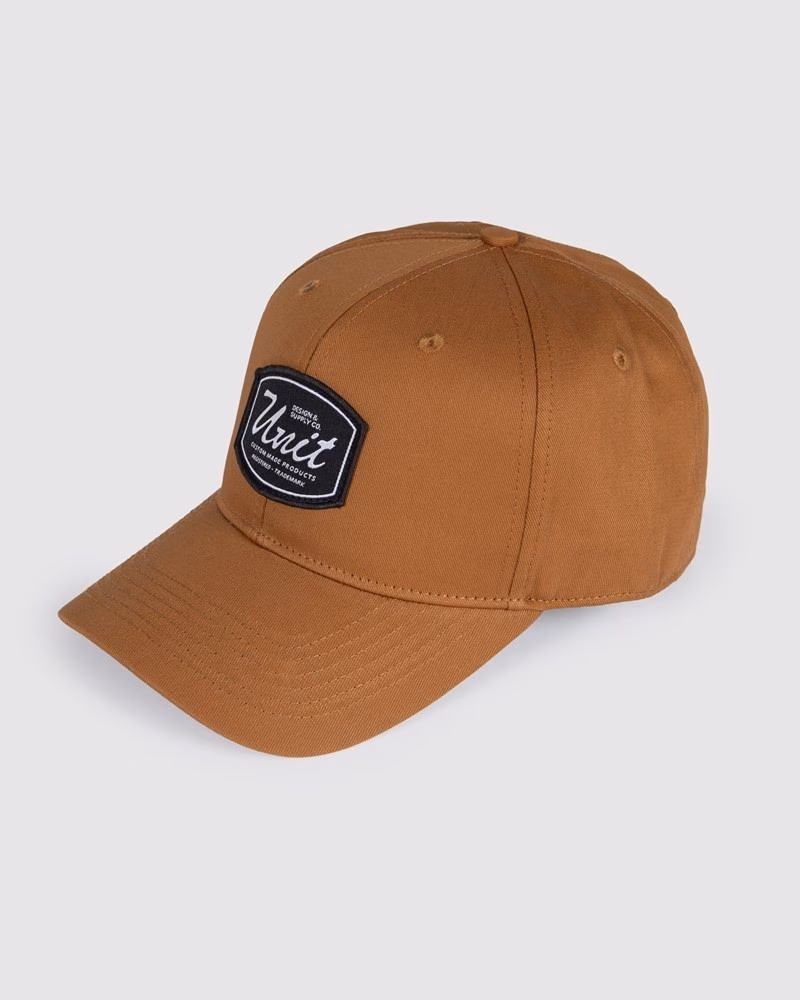UNIT Mack Curve Peak Snapback Cap Brown