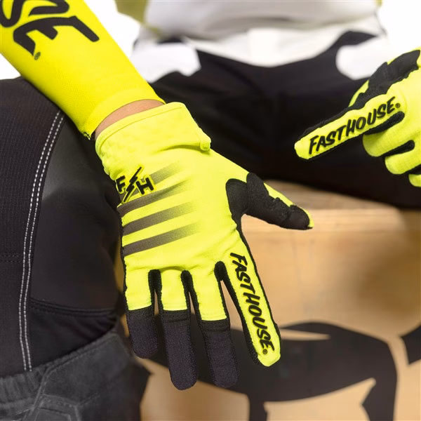 Fasthouse Elrod Hypersonic Motocross Gloves Youth High-Viz